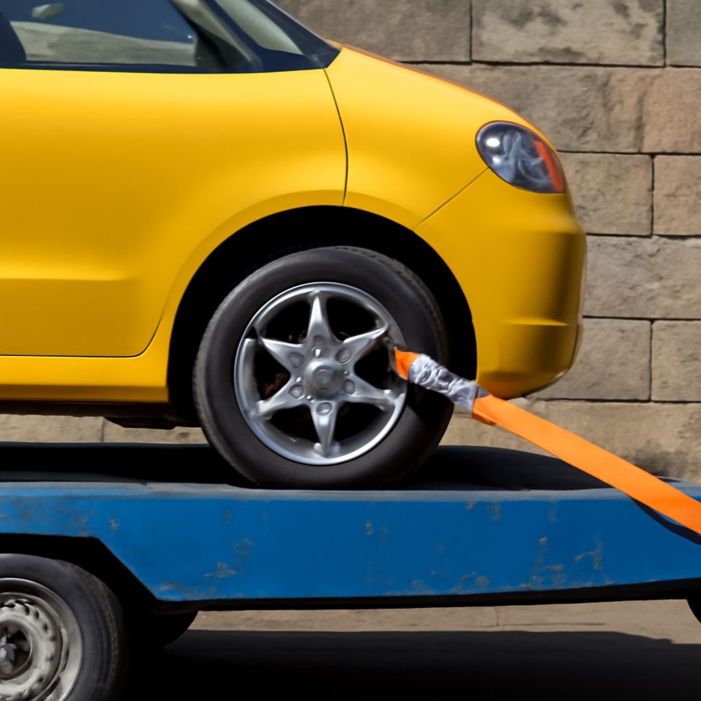 Car tie down straps and car trailer tie down straps for secure towing