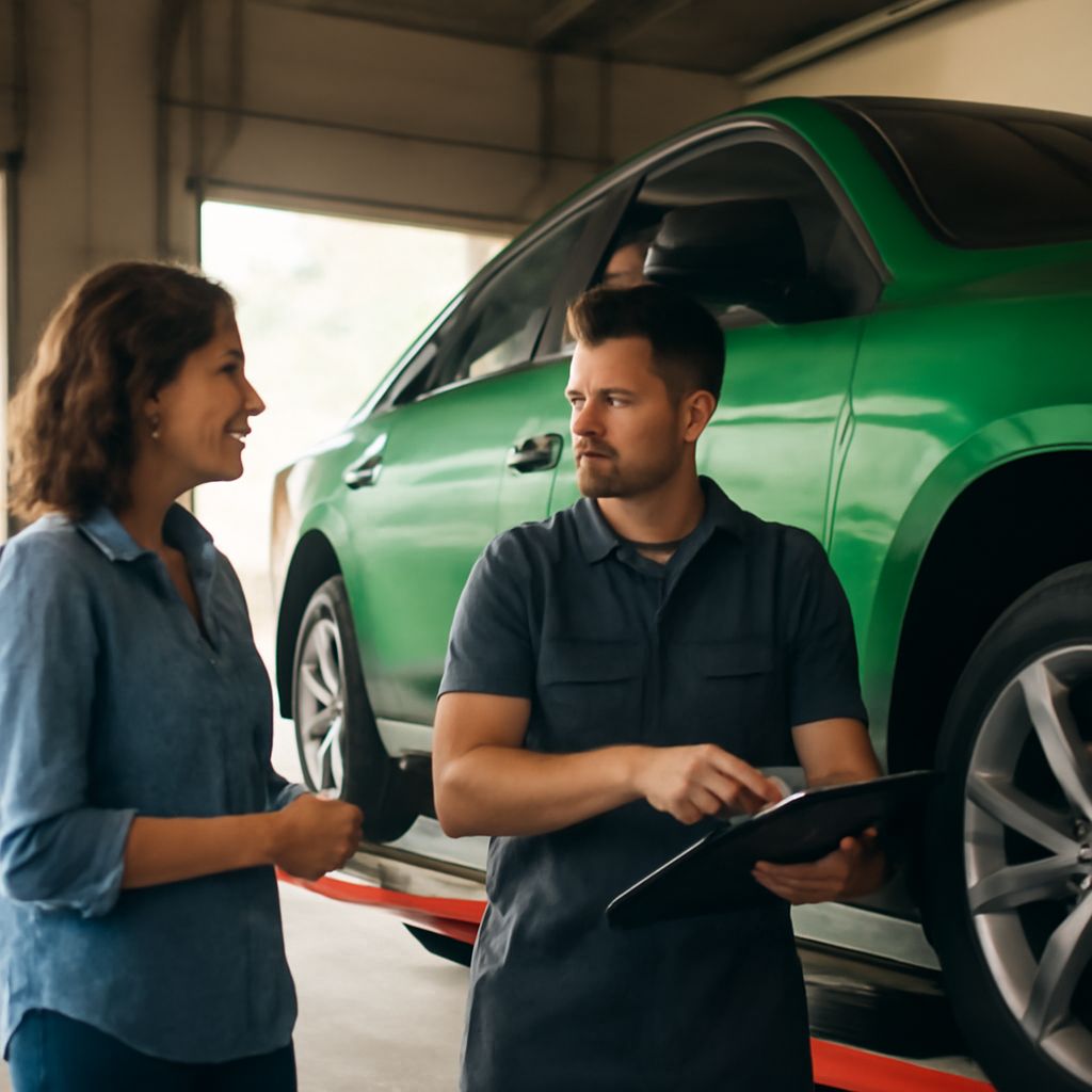 Car care clinic and inspection stations for safe car emissions