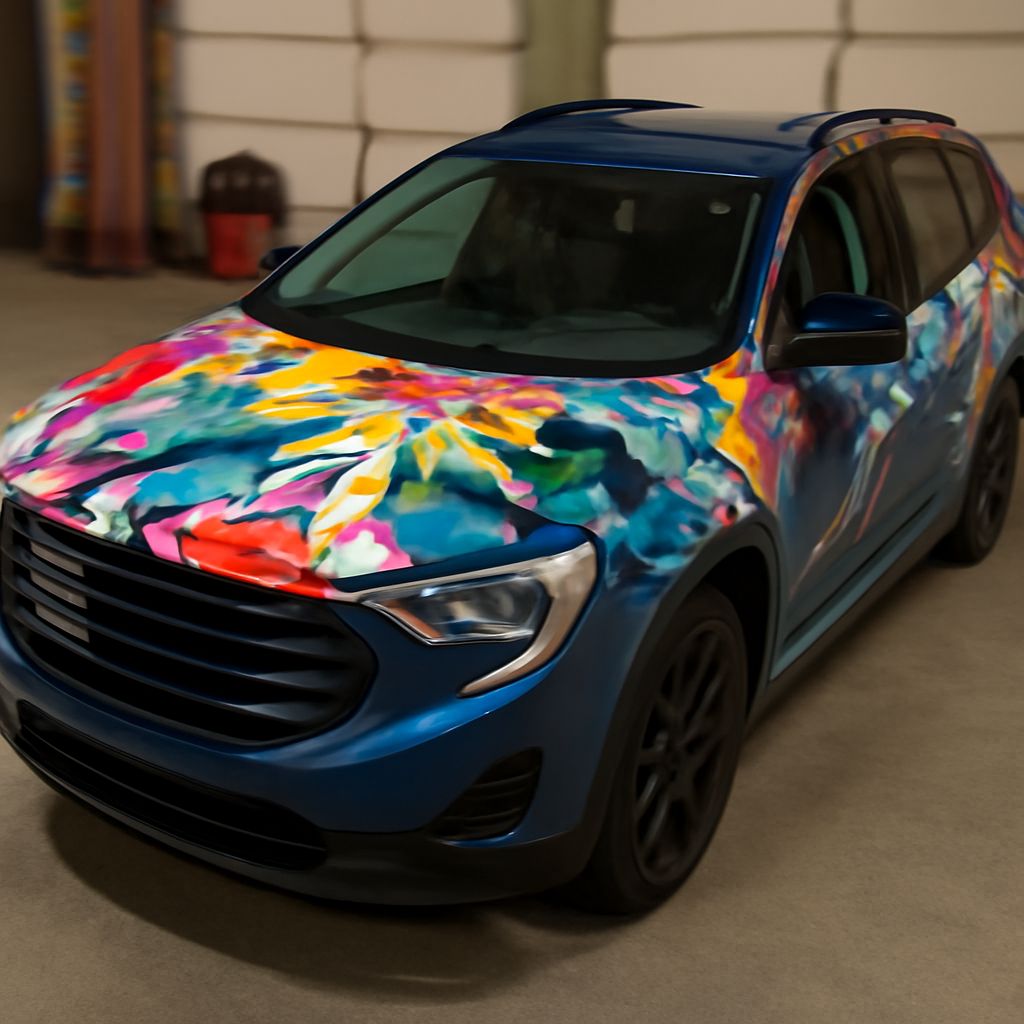 Partial car wrap with car side decals and exotic car wraps