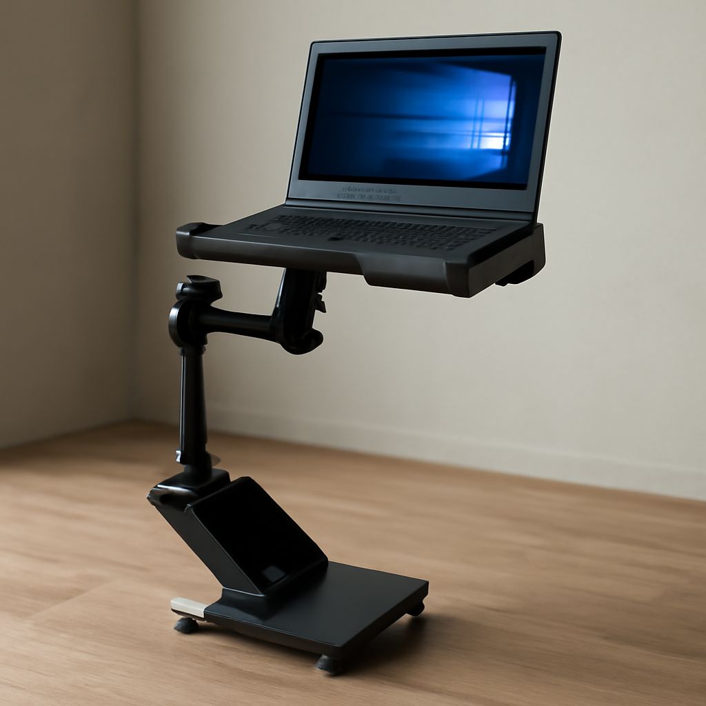 Car laptop mount and police car laptop mount setup
