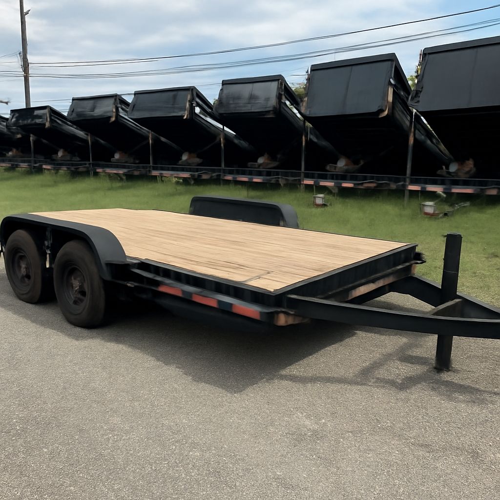Car trailer with winch and aluminum tilt car trailer