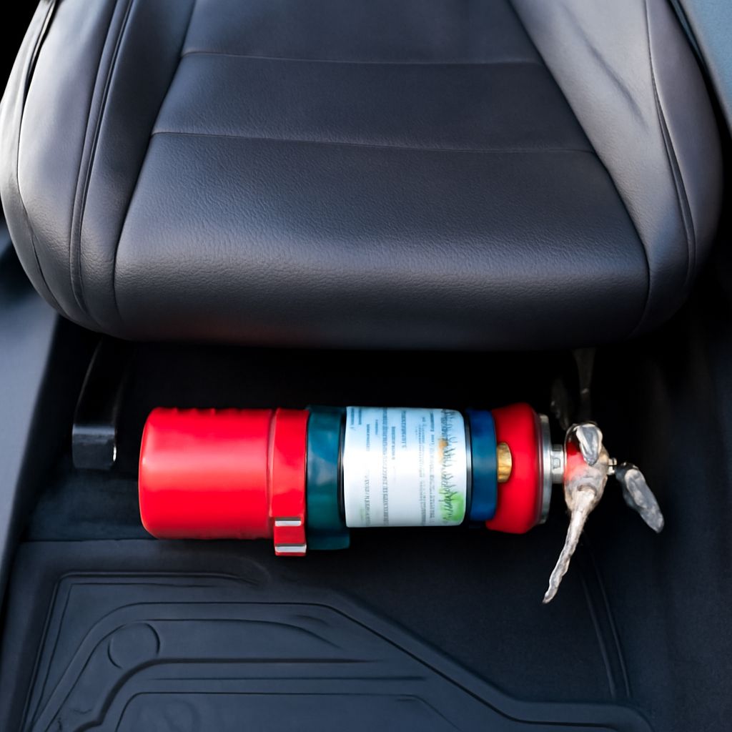 Car fire extinguisher mount and magnet car mount for fire chief cars