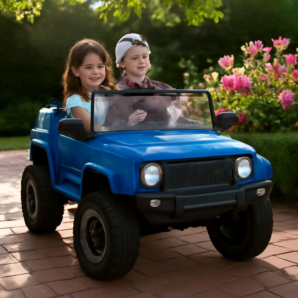 Toddler remote control car and 2 seater ride on car