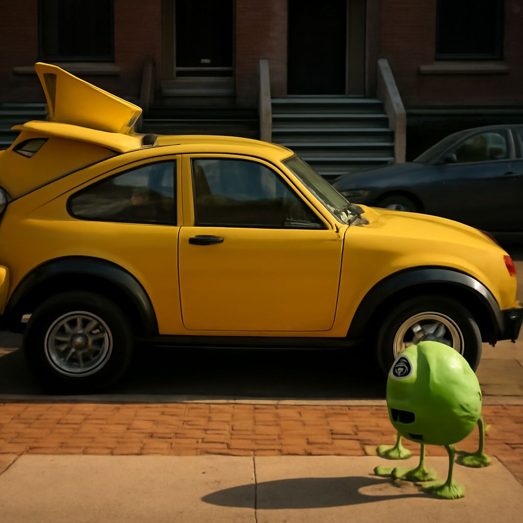 mike wazowski car, single passenger car, car bluetooth speakerphone